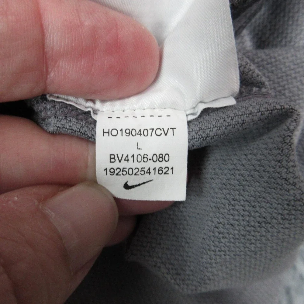 Nike Pro Pullover Womens Large Gray Dri-FIT 1/4 Zip Training Athletic BV4106-080